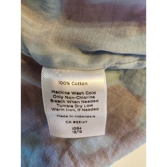 TALBOTS Blue Red Green Floral Sleeveless Lightweight Top SZ 4P - Picture 4 of 7